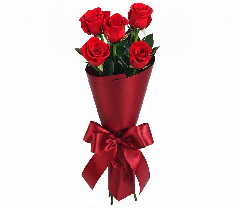 Букет 5 Красных роз Эдлесс Лав в Автополигон