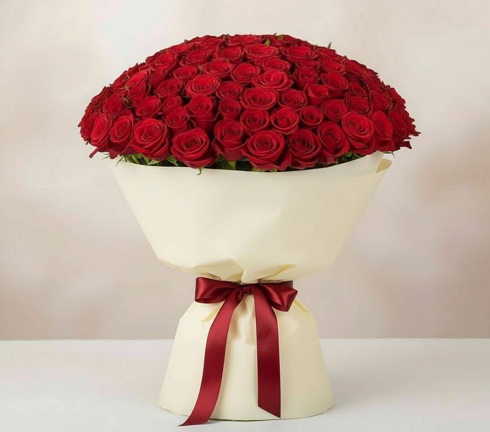 Букет 101 Красная роза Милано в Автополигон