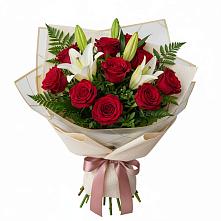 Букет цветов из:  Лилии и Розы в Автополигон