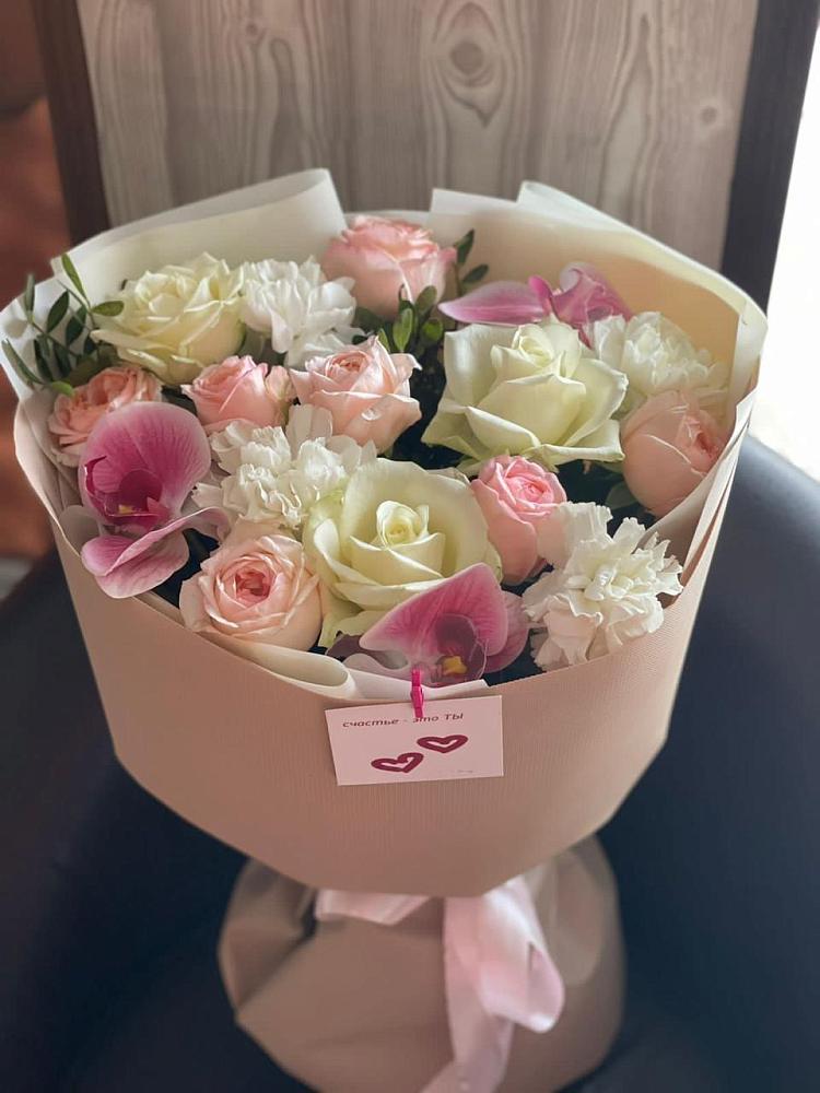 Букет цветов из: Орхидеи, Розы и Гвоздики в Автополигон