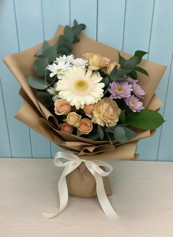 Букет цветов из: Герберы и Хризантемы в Автополигон