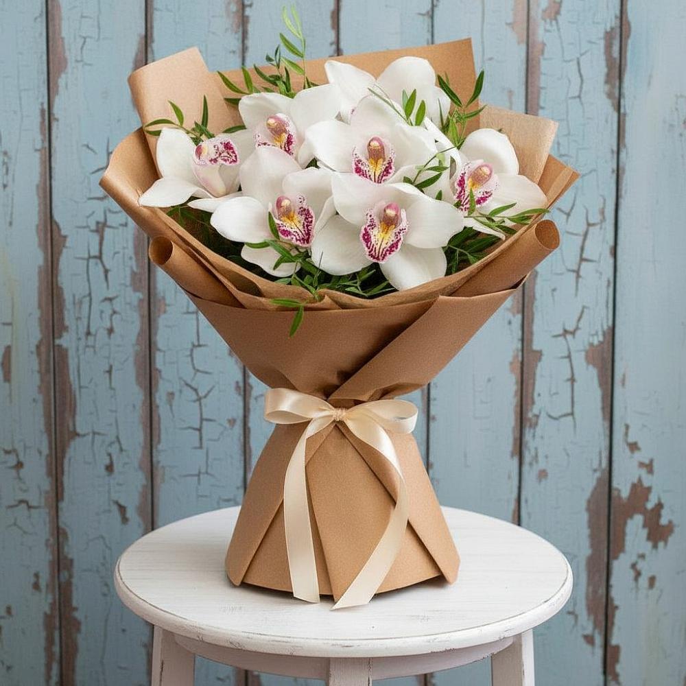 Букет цветов из: Орхидеи и Розы в Автополигон