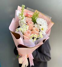 Букет цветов из:  Хризантемы и Розы в Автополигон