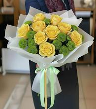 Букет цветов из:  Хризантемы и Розы в Автополигон