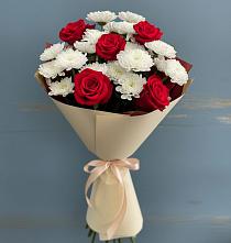 Букет цветов из:  Розы и Хризантемы в Автополигон