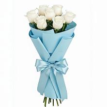 Букет 7 белых роз Проуд в Автополигон