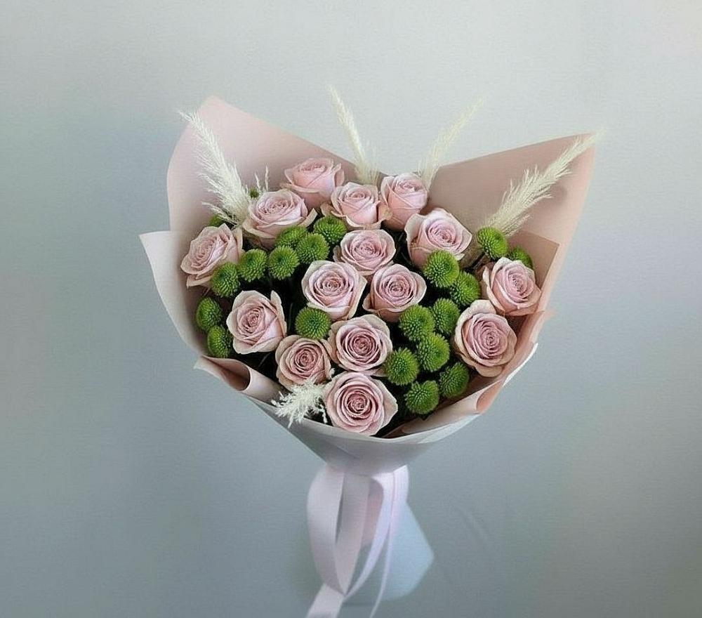 Букет цветов из: Розы и Хризантемы в Автополигон