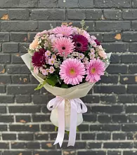 Букет цветов из:  Герберы и Хризантемы в Автополигон