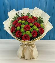 Букет цветов из:  Розы и Хризантемы в Автополигон