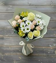 Букет цветов из:  Альстромерии, Розы и Хризантемы в Автополигон