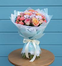 Букет цветов из:  Хризантемы и Розы в Автополигон