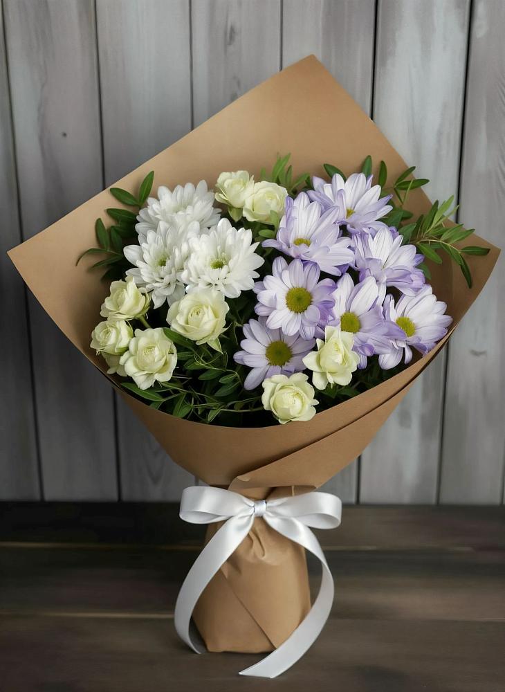 Букет цветов из: Хризантемы и Розы в Автополигон